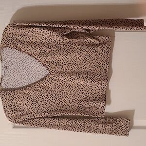Gaze Crop Top Tan/Black Cheetah Spots Woman Sz L